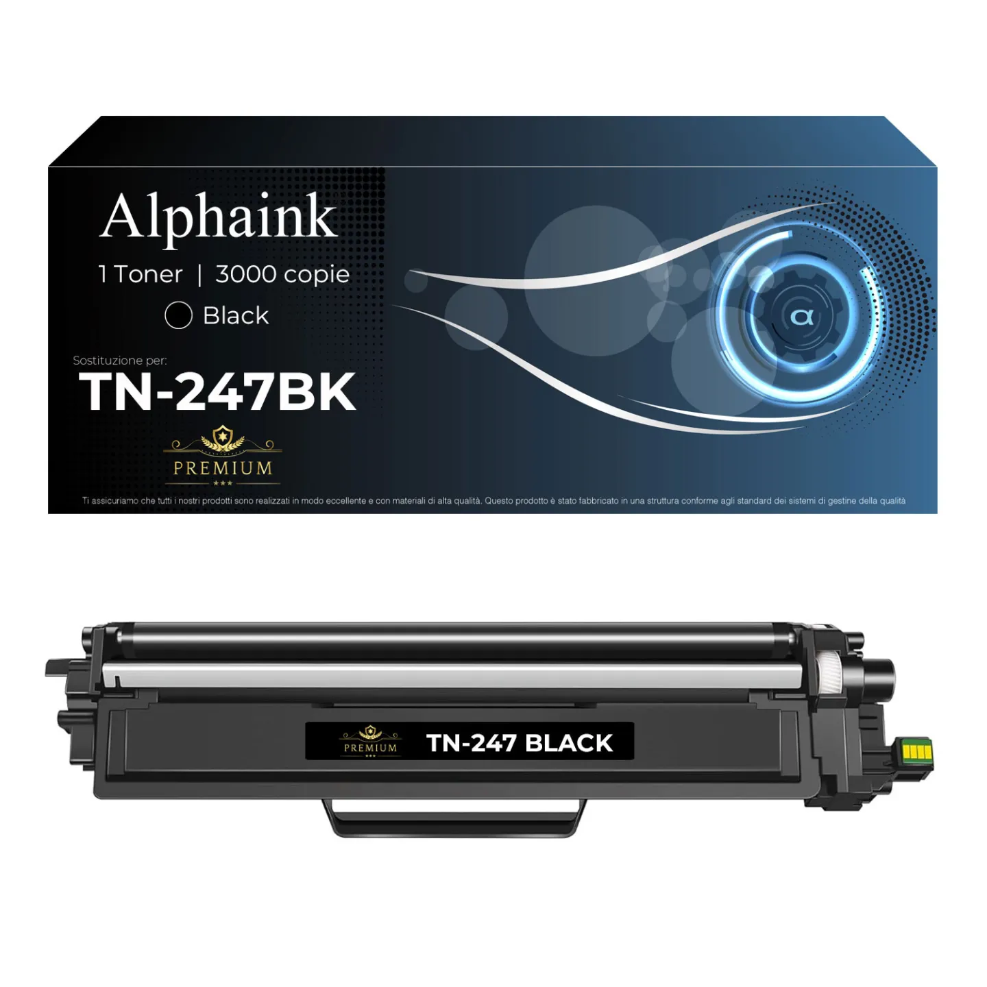 Toner TN-247BK Nero con Chip Compatibile per Brother | Alphaink