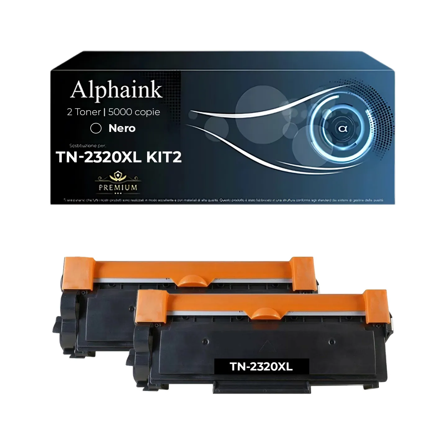 Kit 2 Toner TN-2320XL Compatibili per Brother Alta Capacità Nero | Alphaink