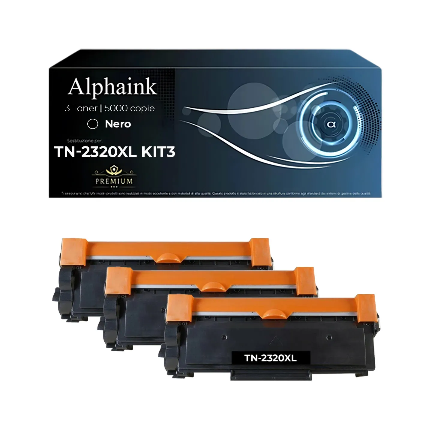 Kit 3 Toner TN-2320XL Compatibili per Brother Alta Capacità Nero | Alphaink