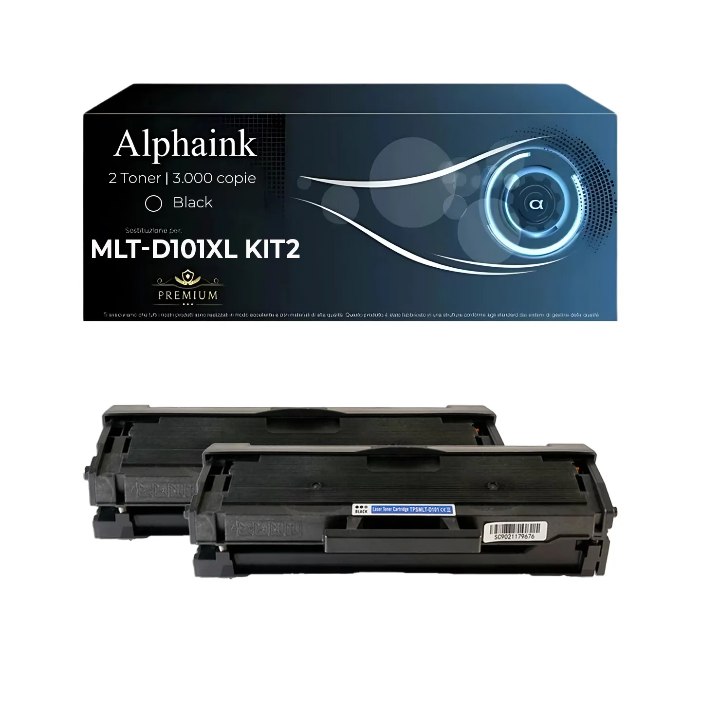 Kit 2 Toner MLT-D101XL Compatibili per Samsung Alta Capacità Nero | Alphaink