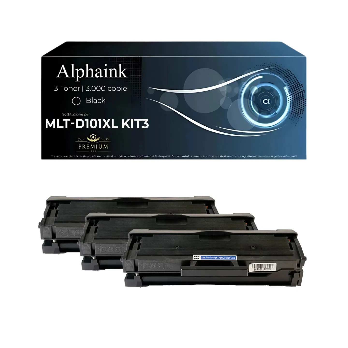 Kit 3 Toner MLT-D101XL Compatibili per Samsung Alta Capacità Nero | Alphaink