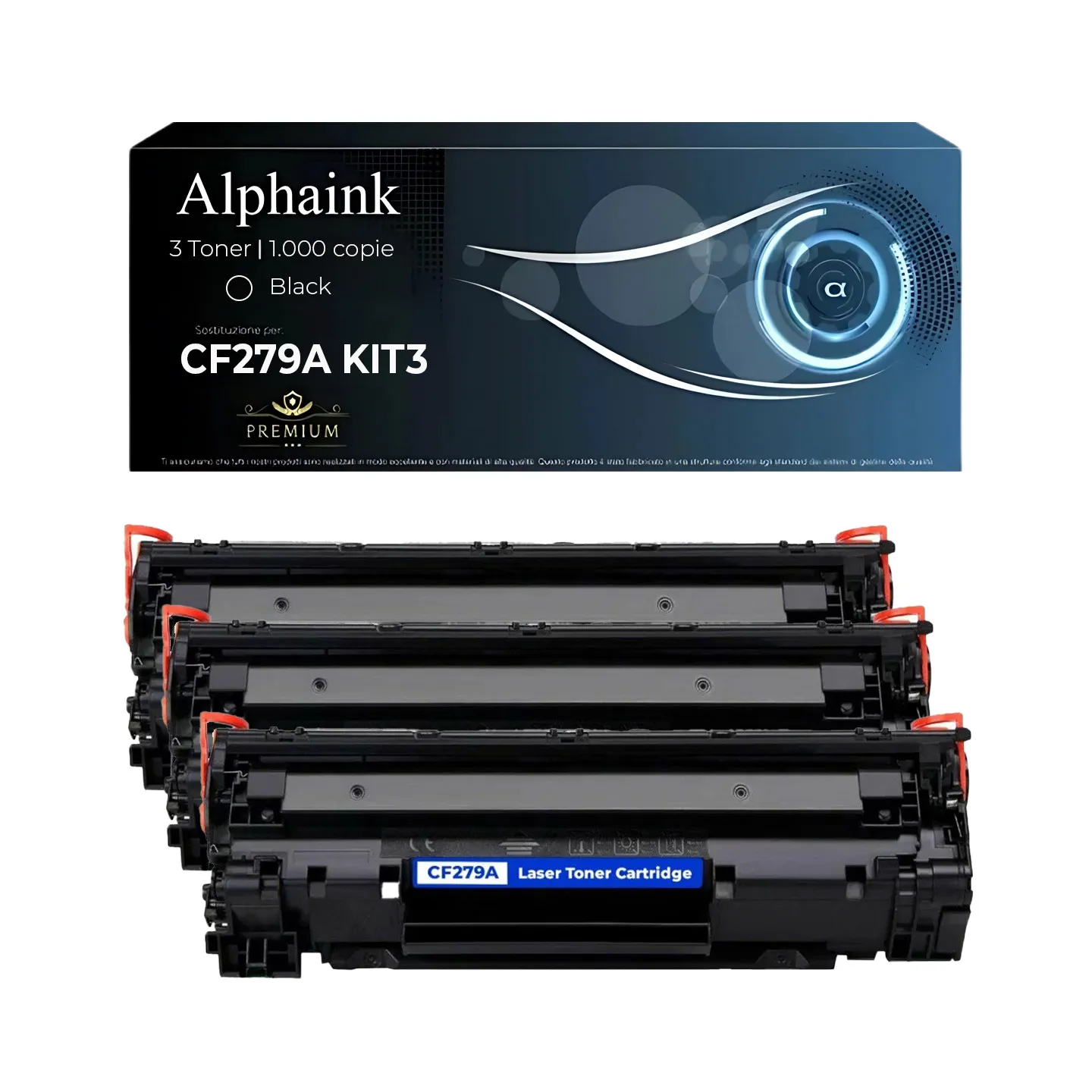 Kit 3 Toner CF279A 79A Compatibili per HP Nero | Alphaink
