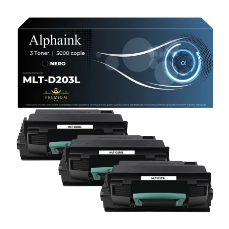 Kit 3 Toner MLT-D203L SU897A Compatibili per Samsung Nero 5000 Copie | Alphaink