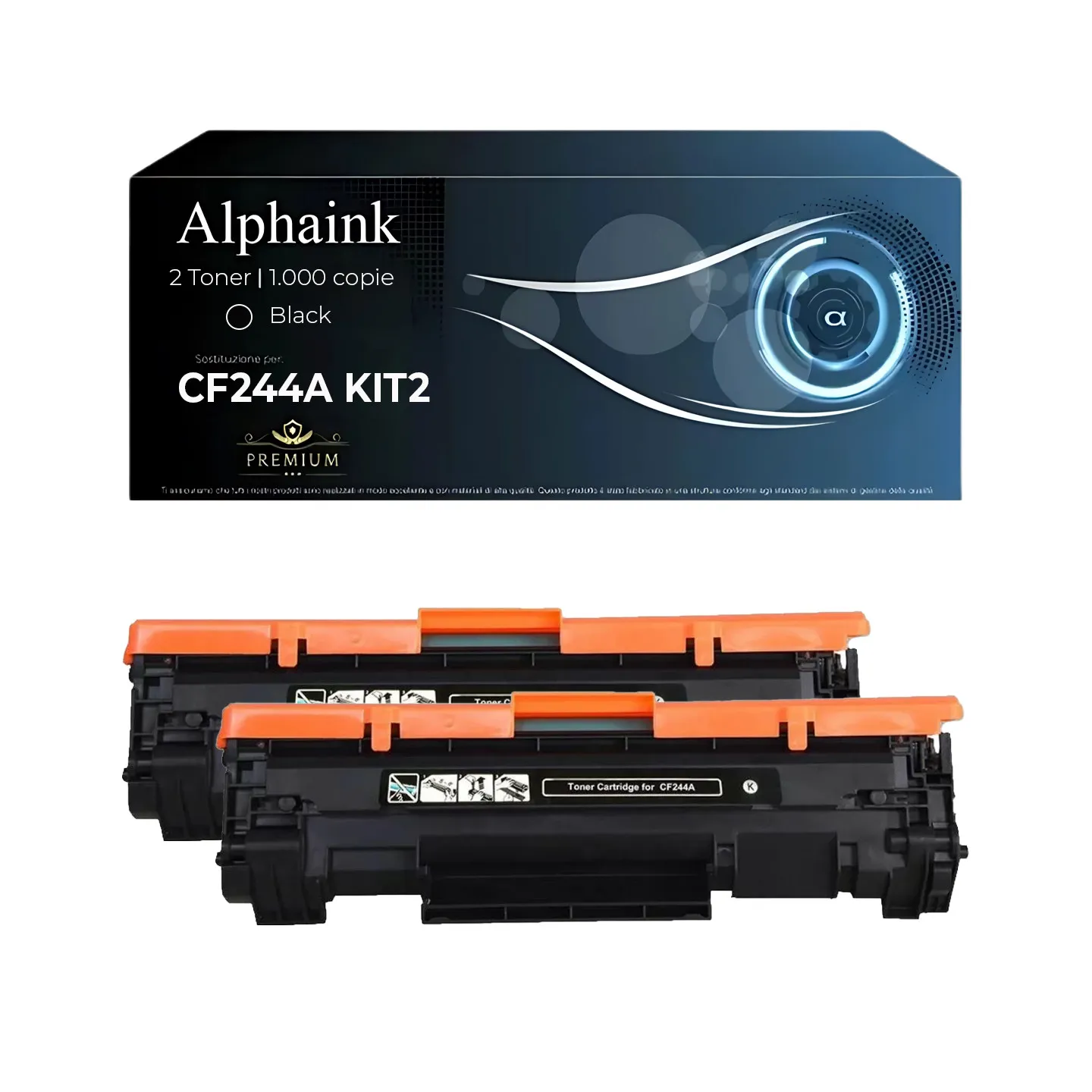 Kit 2 Toner CF244A 44A Compatibili per HP Nero | Alphaink