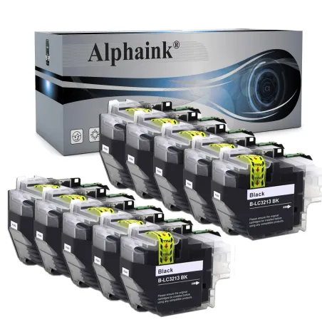 Acquista 10 Cartucce Brother LC-3213BK Nero Alphaink
