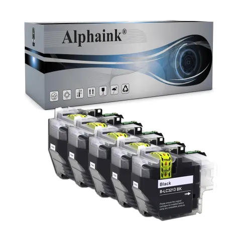 Acquista 5 Cartucce Brother LC-3213BK Nero Alphaink