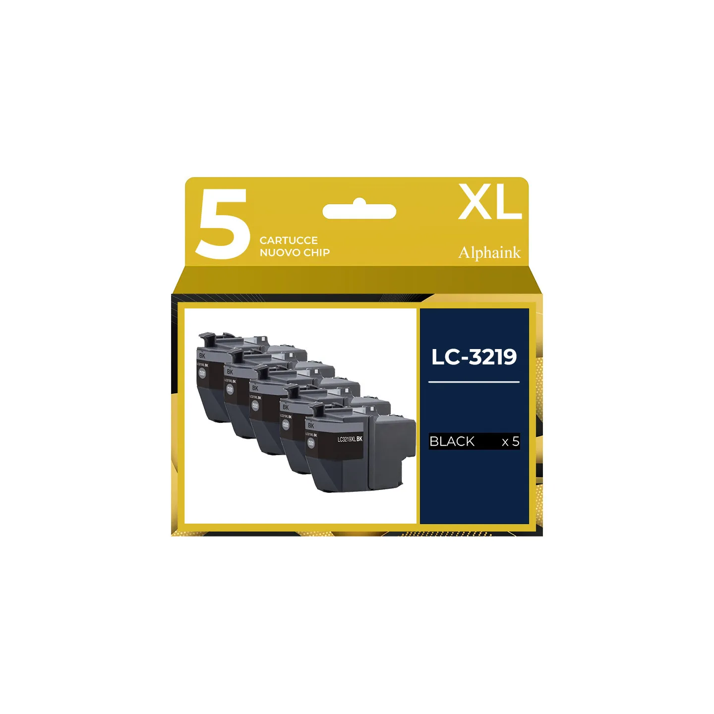 5 Cartucce Compatibili Per Brother LC-3219BK Nera prodotto da Alphaink