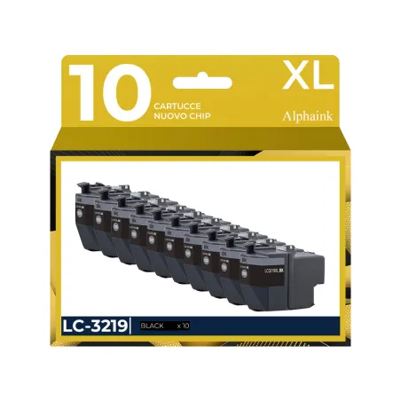10 Cartucce Compatibili Per Brother LC-3219BK Nera prodotto da Alphaink