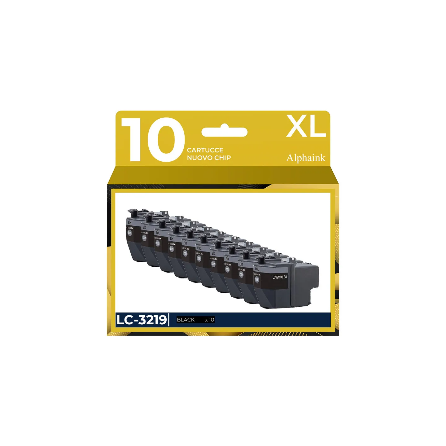 10 Cartucce Compatibili Per Brother LC-3219BK Nera prodotto da Alphaink