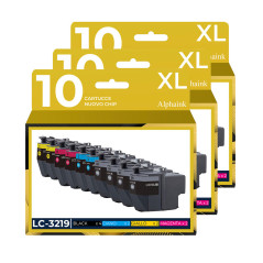 30 Cartucce Compatibili Per Brother LC-3219 Nera + Colore prodotto da Alphaink