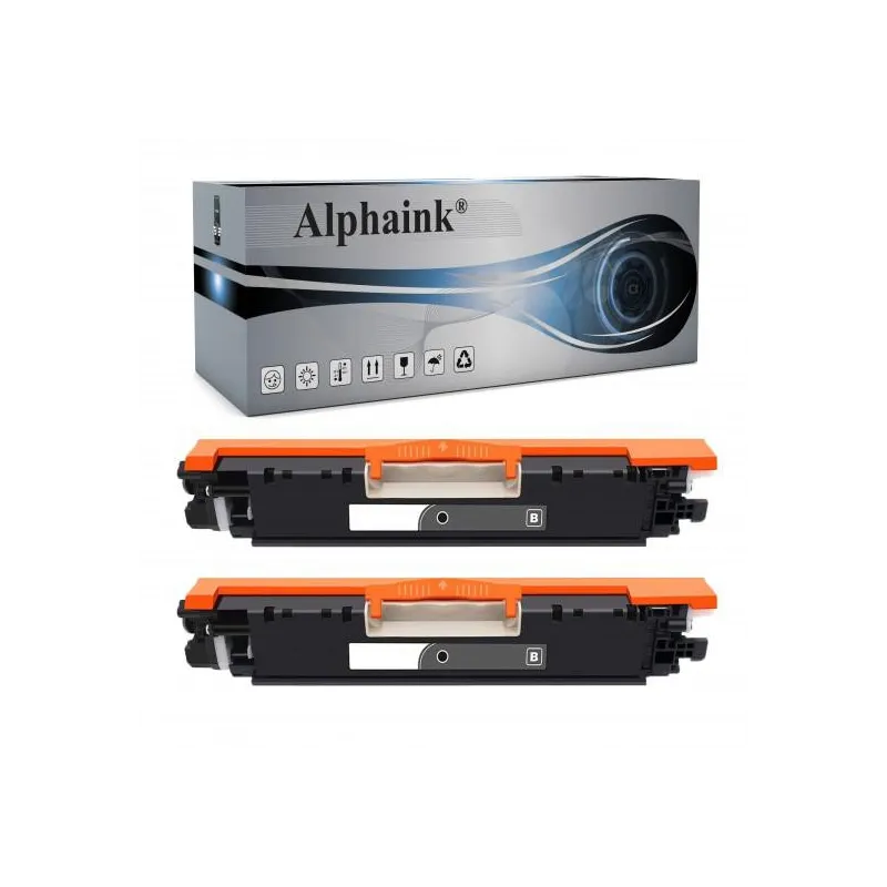 Kit 2 Toner CE310A / 126A Nero Compatibili per HP | Alphaink