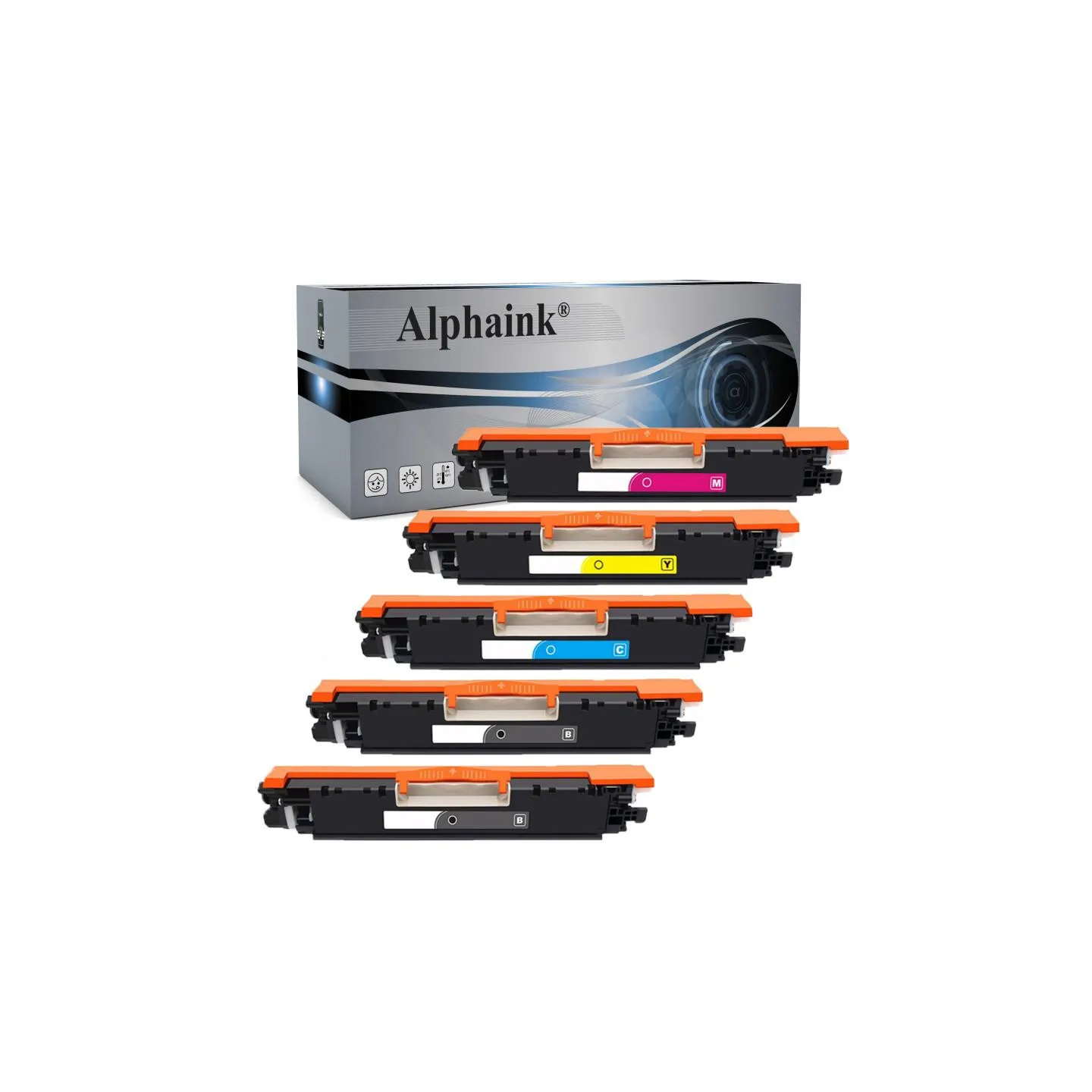 Set 5 Toner CE310A / 126A Compatibili per HP (2 Nero + Colori) | Alphaink
