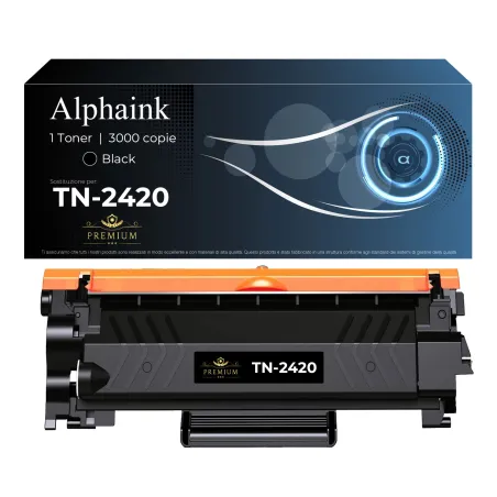 Toner TN-2420 Compatibile per Brother CON CHIP Nero | Alphaink