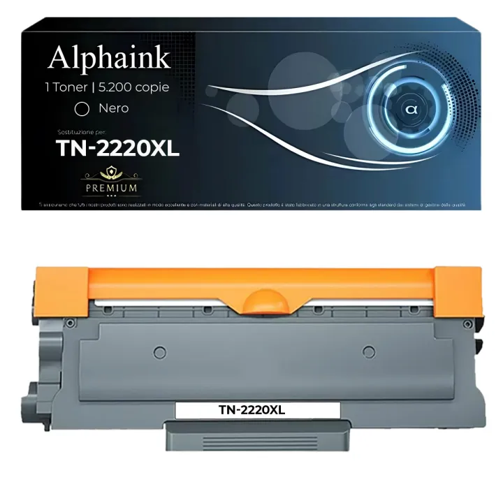 Toner TN-2220XL TN-2010XL Compatibile per Brother Alta Capacità 5200 Copie | Alphaink
