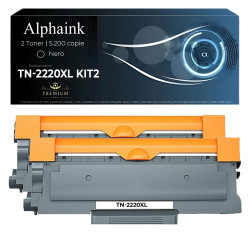 2 Toner Brother TN-2220XL TN-2010XL Nero Compatibili