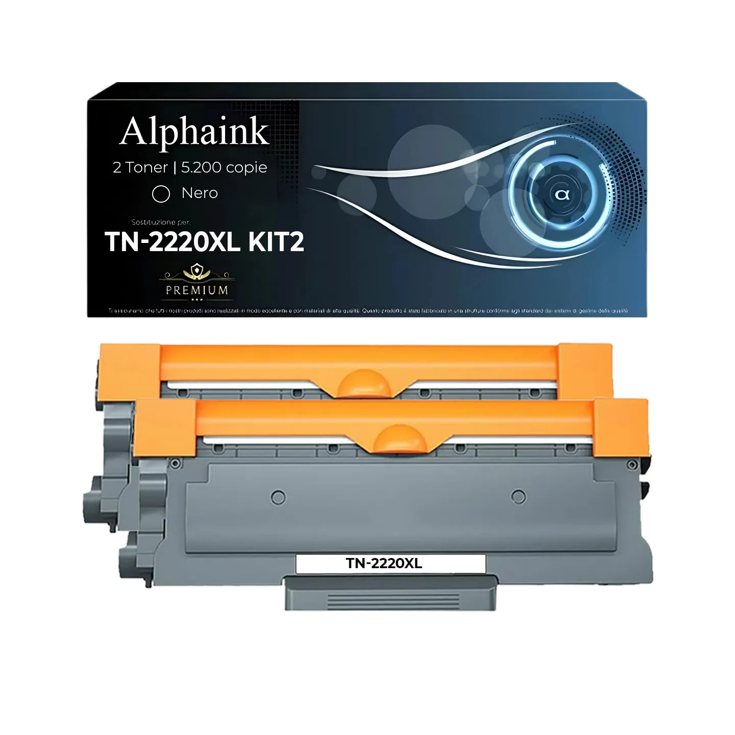Kit 2 Toner TN-2220XL TN-2010XL Compatibili per Brother Alta Capacità | Alphaink