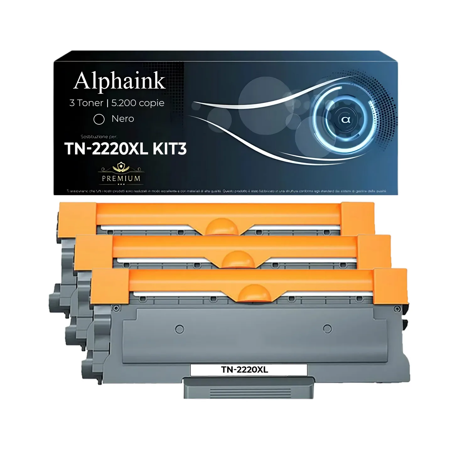 Kit 3 Toner TN-2220XL TN-2010XL Compatibili per Brother Alta Capacità | Alphaink