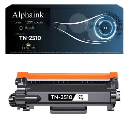 Toner TN-2510 Compatibile per Brother CON CHIP Nero | Alphaink