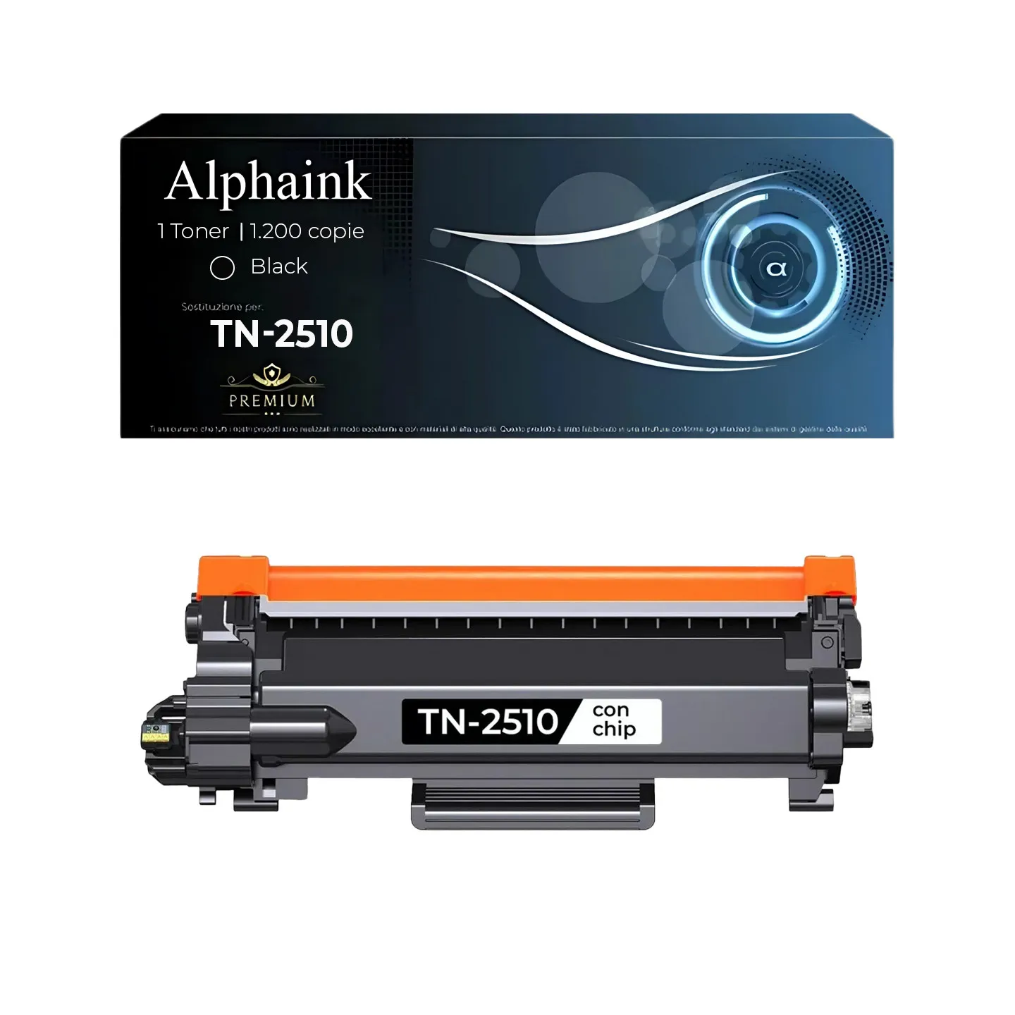 Toner TN-2510 Compatibile per Brother CON CHIP Nero | Alphaink