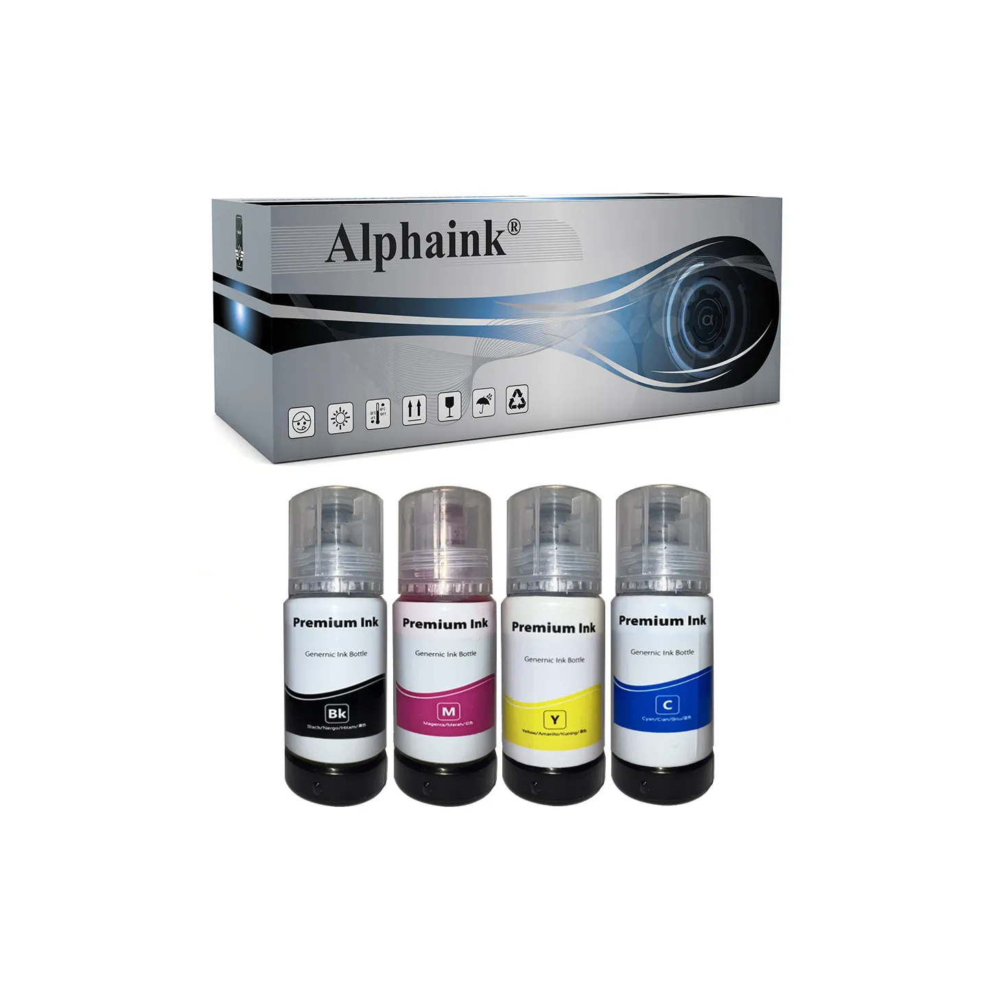 4 Cartucce Epson EcoTank T104 T1045 Nero + Colore Compatibile