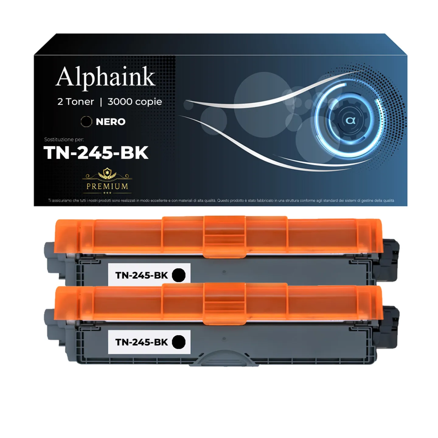 Kit 2 Toner TN-241 / TN-245BK Nero Compatibili per Brother | Alphaink