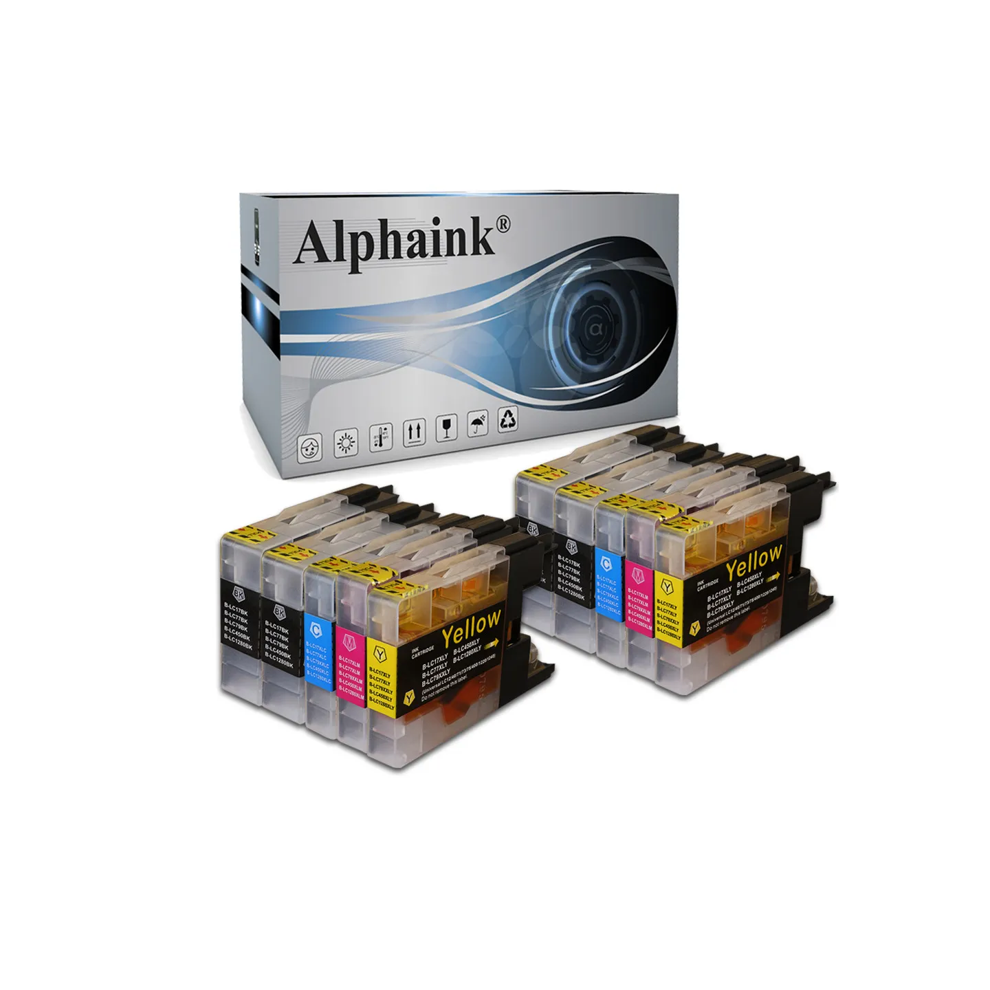 Vendita Kit 10 Cartucce Brother LC-1280 Nero + Colore compatibile - Alphaink