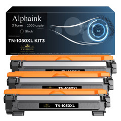 3 Toner Brother TN1050XL TN-1050XL Nero Compatibili Alphaink
