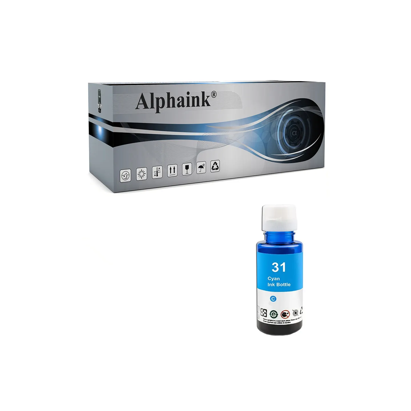 Flacone Cartuccia HP 31 Smart Tank 1VU26AE Ciano Compatibile