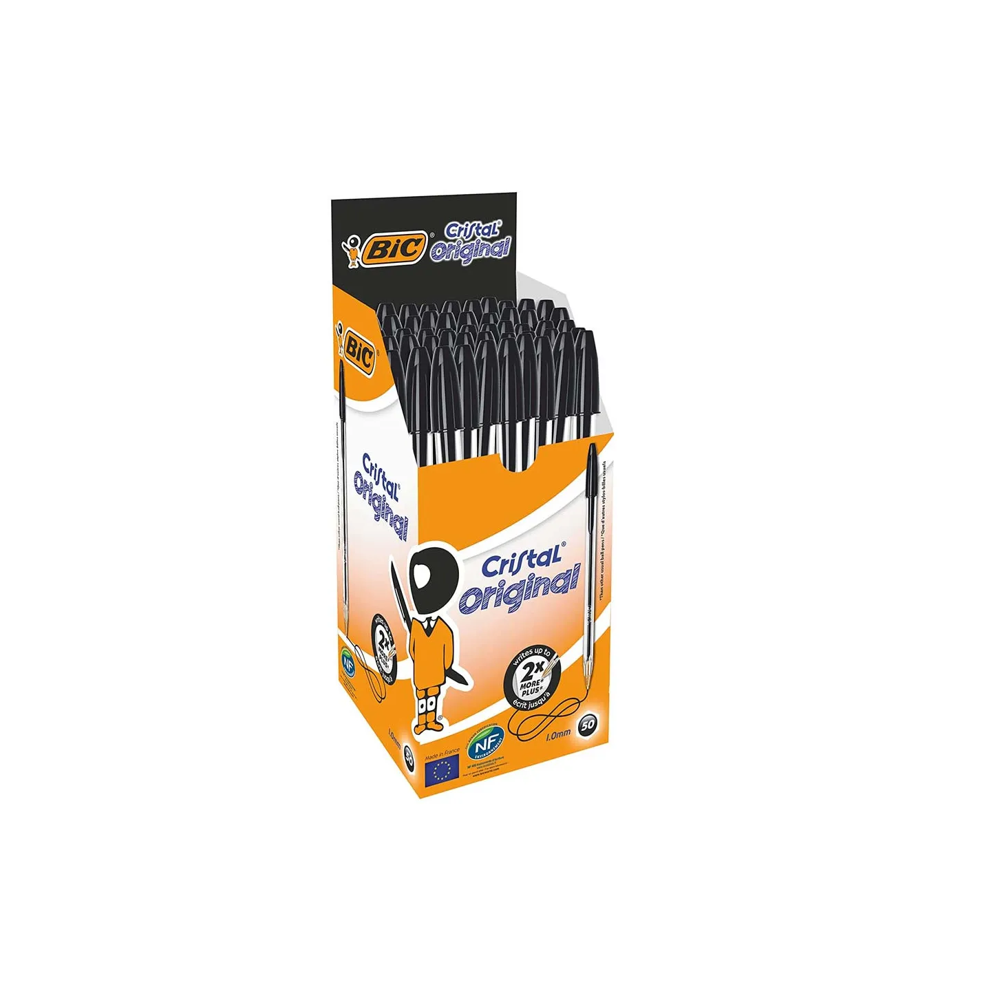 BIC-Penne-Nero-a-Sfera-Cristal-Original-Punta-Media-1-mm-Confezione-da-50-Penne