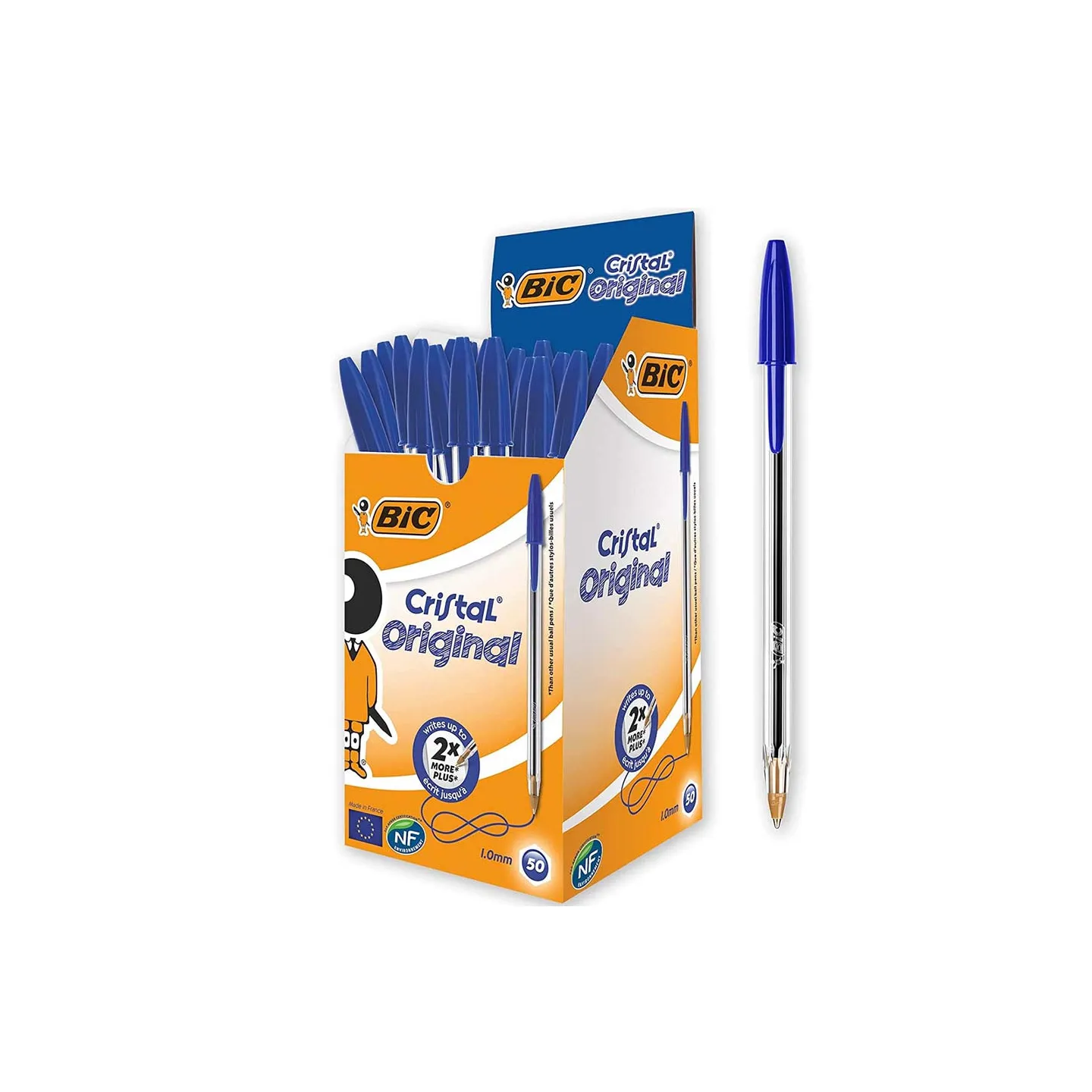 BIC-Penne-Blu-a-Sfera-Cristal-Original-Punta-Media-1-mm-Confezione-da-50-Penne
