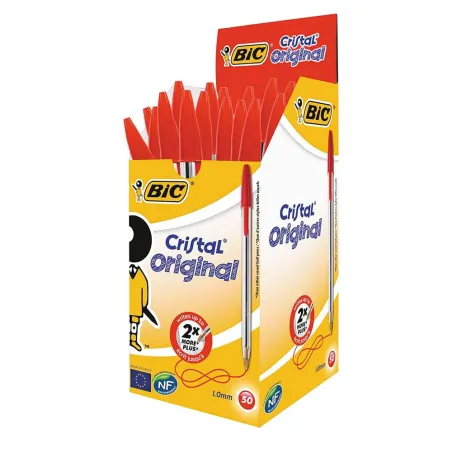 BIC-Penne-Rosso-a-Sfera-Cristal-Original-Punta-Media-1-mm-Confezione-da-50-Penne