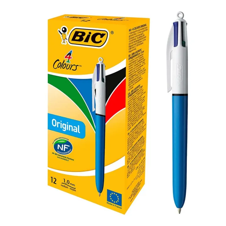 Penna-a-Scatto-Bic-4-Colori-Original---Confezione-da-12-penne