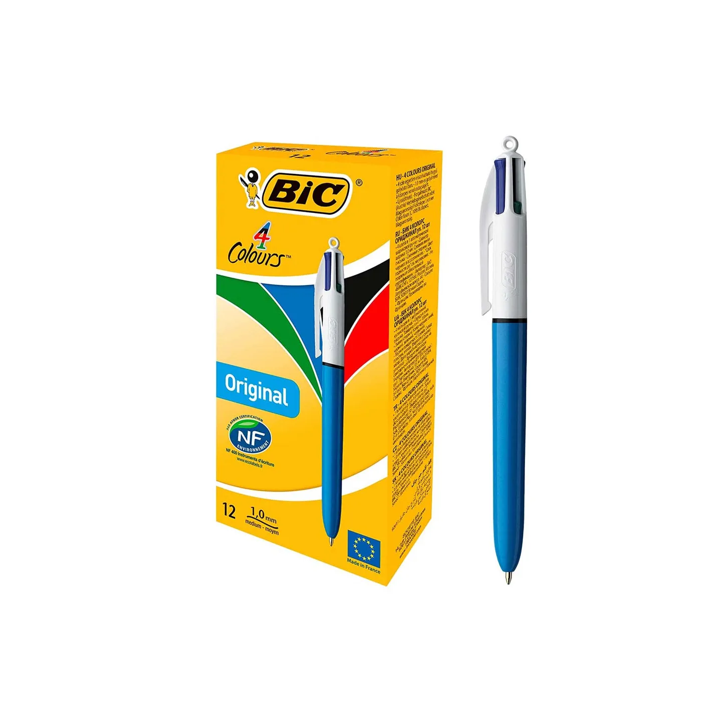 Penna-a-Scatto-Bic-4-Colori-Original---Confezione-da-12-penne