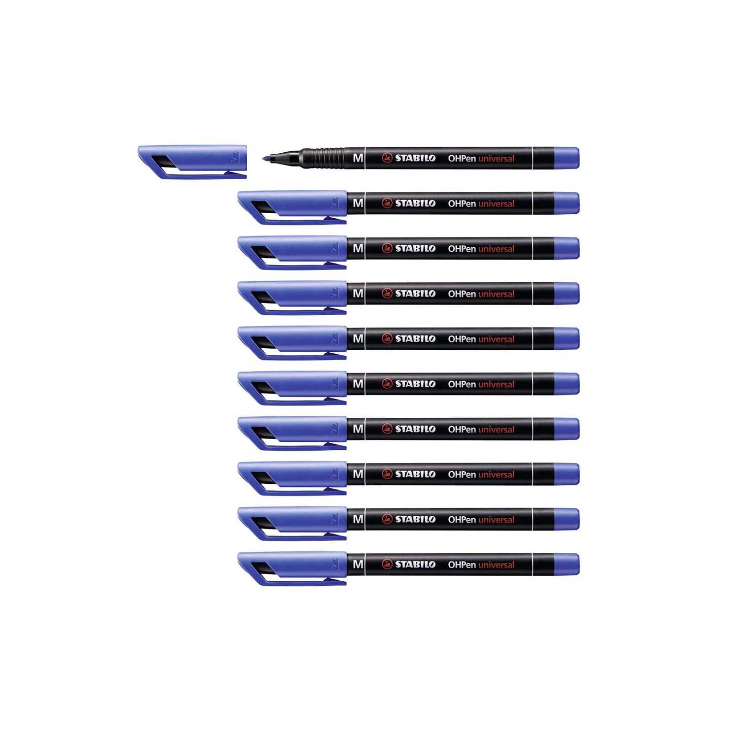 Penna Roller A Scatto STABILO PALETTE – Tratto F 0,4 Mm, Blu, Ricaricabile, Confezione 10 Pezzi