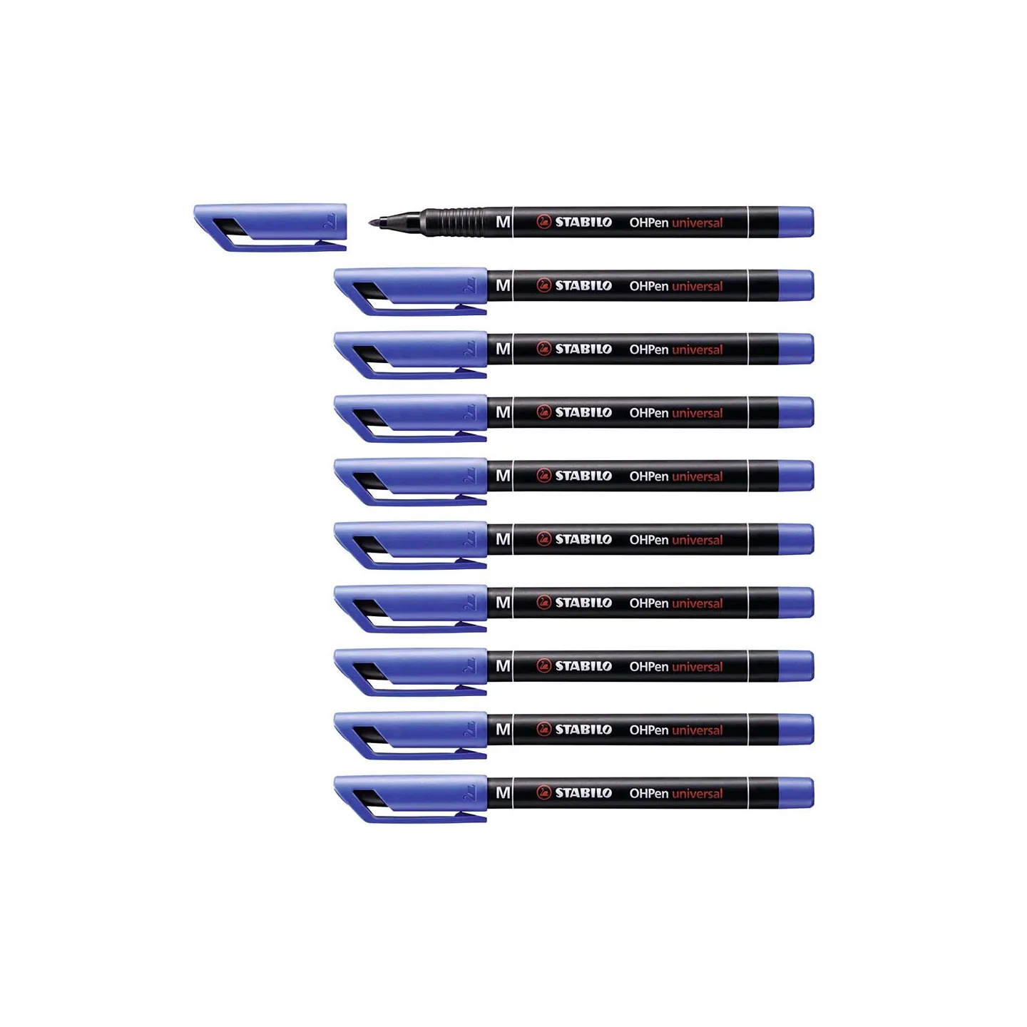 Marcatore-STABILO-OHPen-universal-Permanente-Tratto-Medio-(1-mm)-Confezione-da-10-Colore-Blu