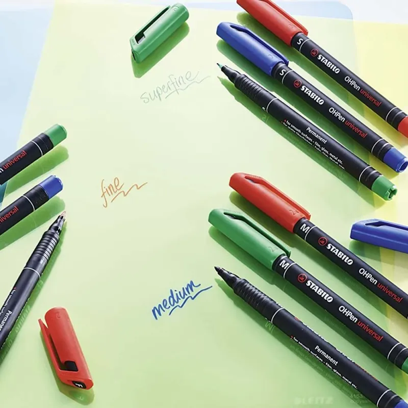 Marcatore-STABILO-OHPen-universal-Permanente-Tratto-Medio-(1-mm)-Confezione-da-10-Colore-Blu