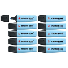 Evidenziatore-Stabilo-Boss-Original-Confezione-da-10-Colore-Azzurro