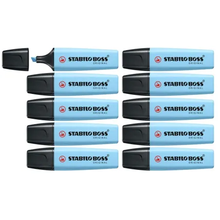 Evidenziatore-Stabilo-Boss-Original-Confezione-da-10-Colore-Azzurro