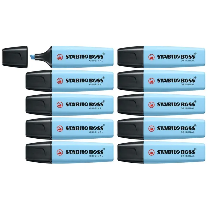 Evidenziatore-Stabilo-Boss-Original-Confezione-da-10-Colore-Azzurro