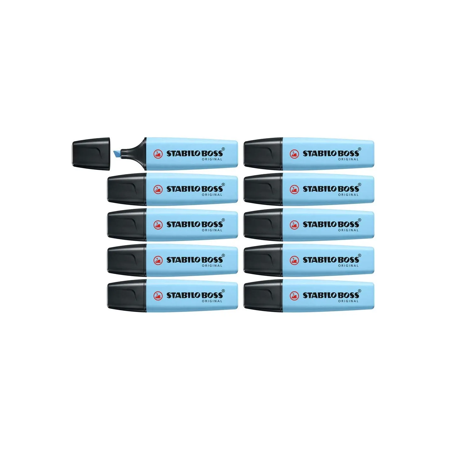 Evidenziatore-Stabilo-Boss-Original-Confezione-da-10-Colore-Azzurro