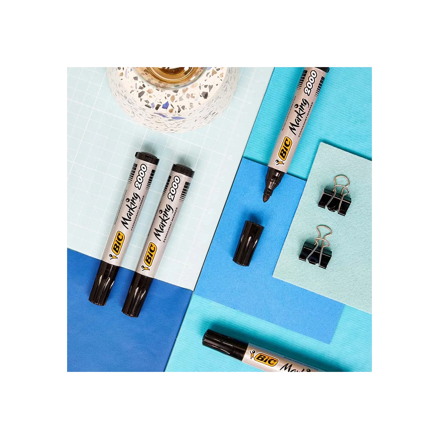 BIC-Marking-2000-Pennarelli-Indelebili-Colore-Nero-Punta-Tonda-17-mm-Confezione-da-12-Marcatori