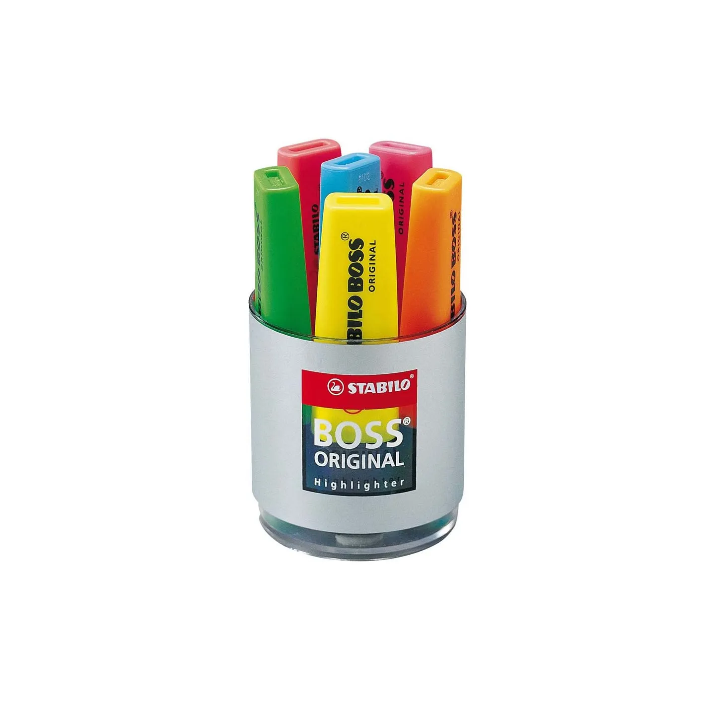 Evidenziatore-Stabilo-Boss-Original-Confezione-da-6-Colore-Giallo-Blu-Verde-Rosso-Arancio-Rosa