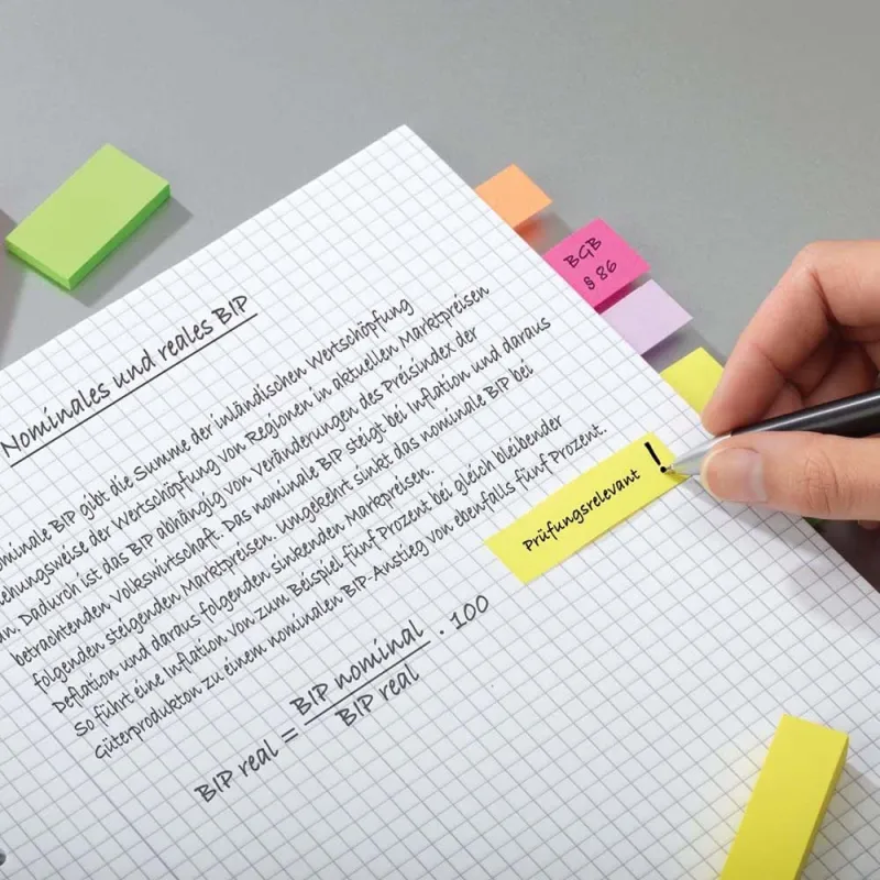 Post-it-Segnapagina-in-Carta-10-Colori-Assortiti-127-x-44-mm-50-Segnapagina-per-Ogni-Colore