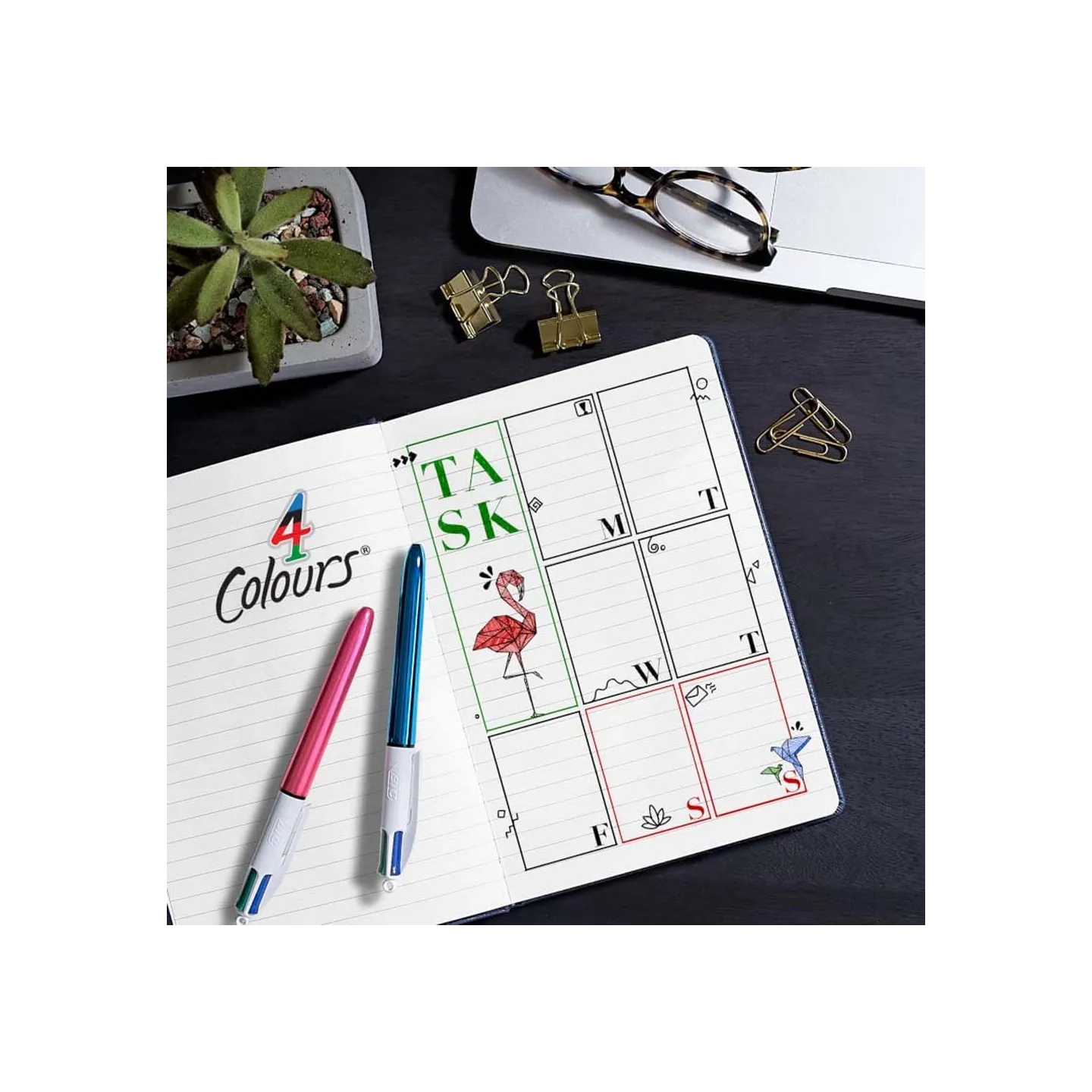 Penna-a-Scatto-Bic-4-Colori-Original---COLOUR-SHINE-Confezione-da-12-penne