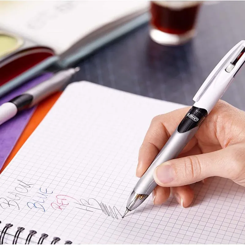 BIC-4-Colori-Penne-a-Sfera-a-Scatto-3-Colori-+-1-Matita-Mine-HB-da-07-mm-