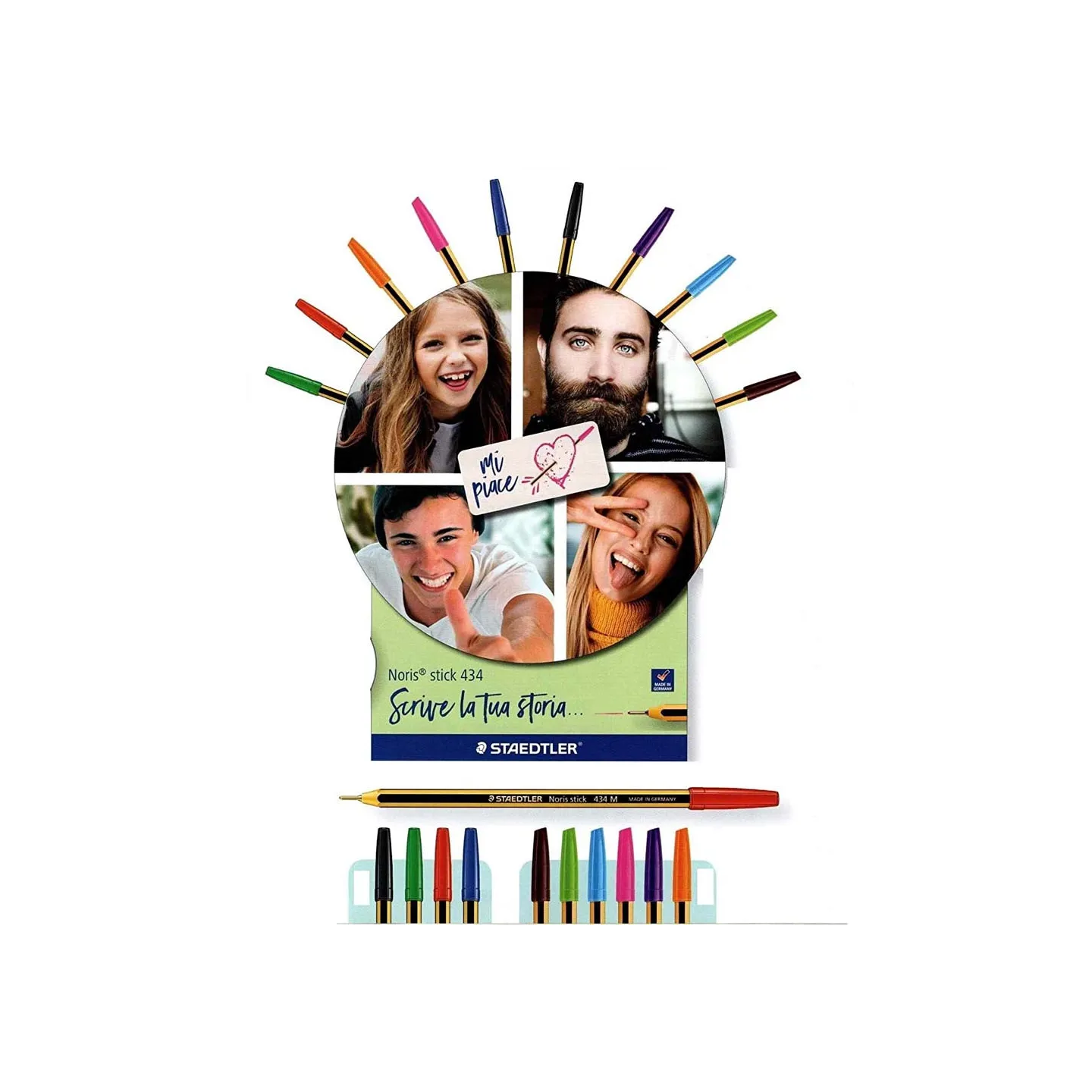 Staedtler-Noris-Stick-Verde-Penna-a-Sfera-1-mm-Confezione-da-20-penne