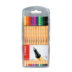 Stabilo-Fineliner-point-88-Astuccio-con-10-penne-tratto-da-04-mm-Colori-Assortiti