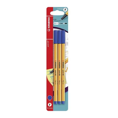 Stabilo-Fineliner-point-88-Pack-da-3-Penne-Blu
