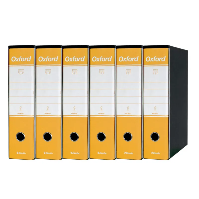 Esselte-Oxford-Registratore-Archivio-Dorso-8-cm-Colore-Giallo-Confezione-da-6