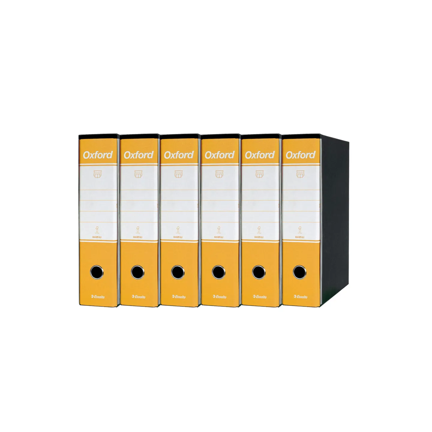 Esselte-Oxford-Registratore-Archivio-Dorso-8-cm-Colore-Giallo-Confezione-da-6